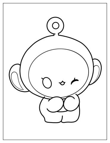 Easy Po Winking Coloring Sheet