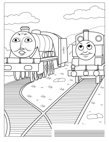 Thomas And Gordon Coloring Picture