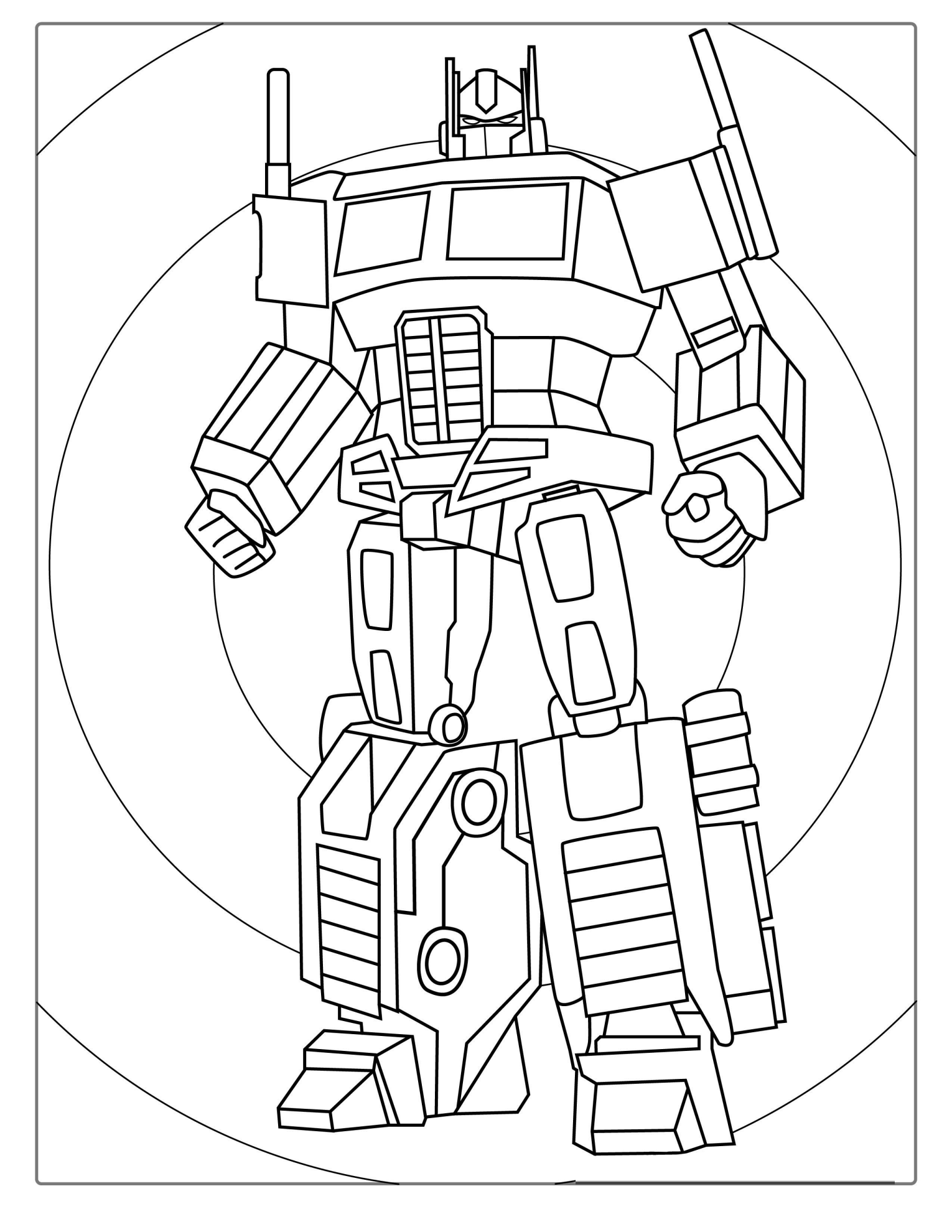 Easy Outline Of Optimus Prime For Kids