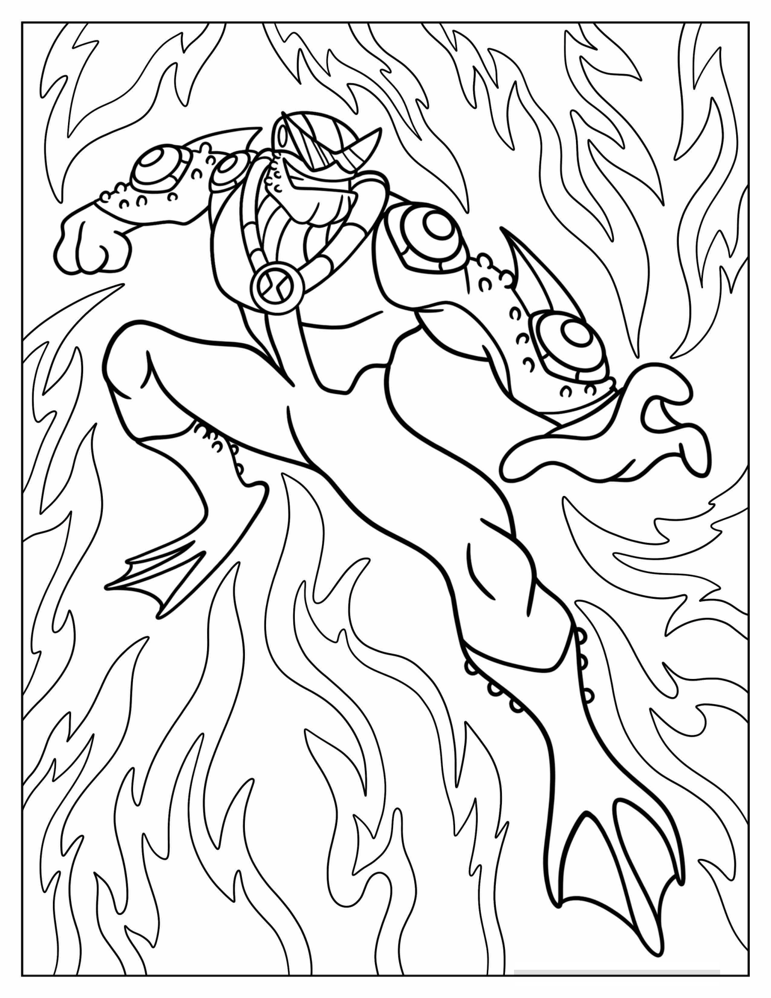 Bullfrag Smirking In Battle Coloring Sheet
