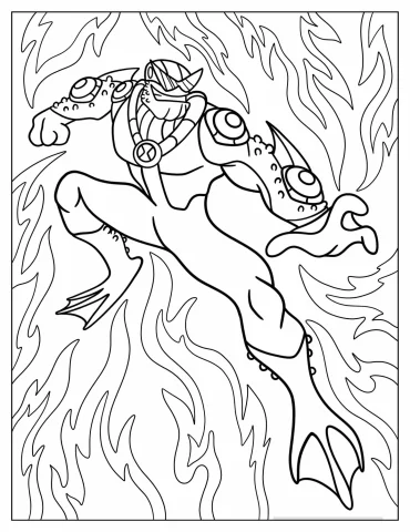 Bullfrag Smirking In Battle Coloring Sheet