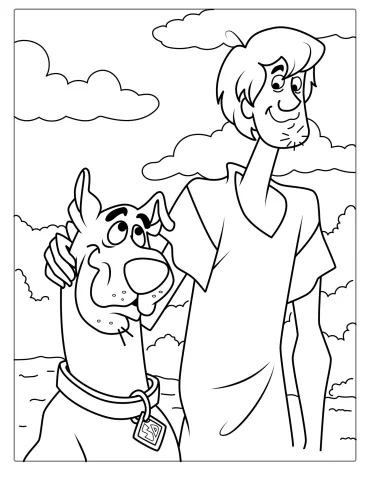 Scooby-Doo And Shaggy To Color