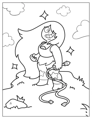 Kawaii Amethyst Coloring Page For Preschoolers