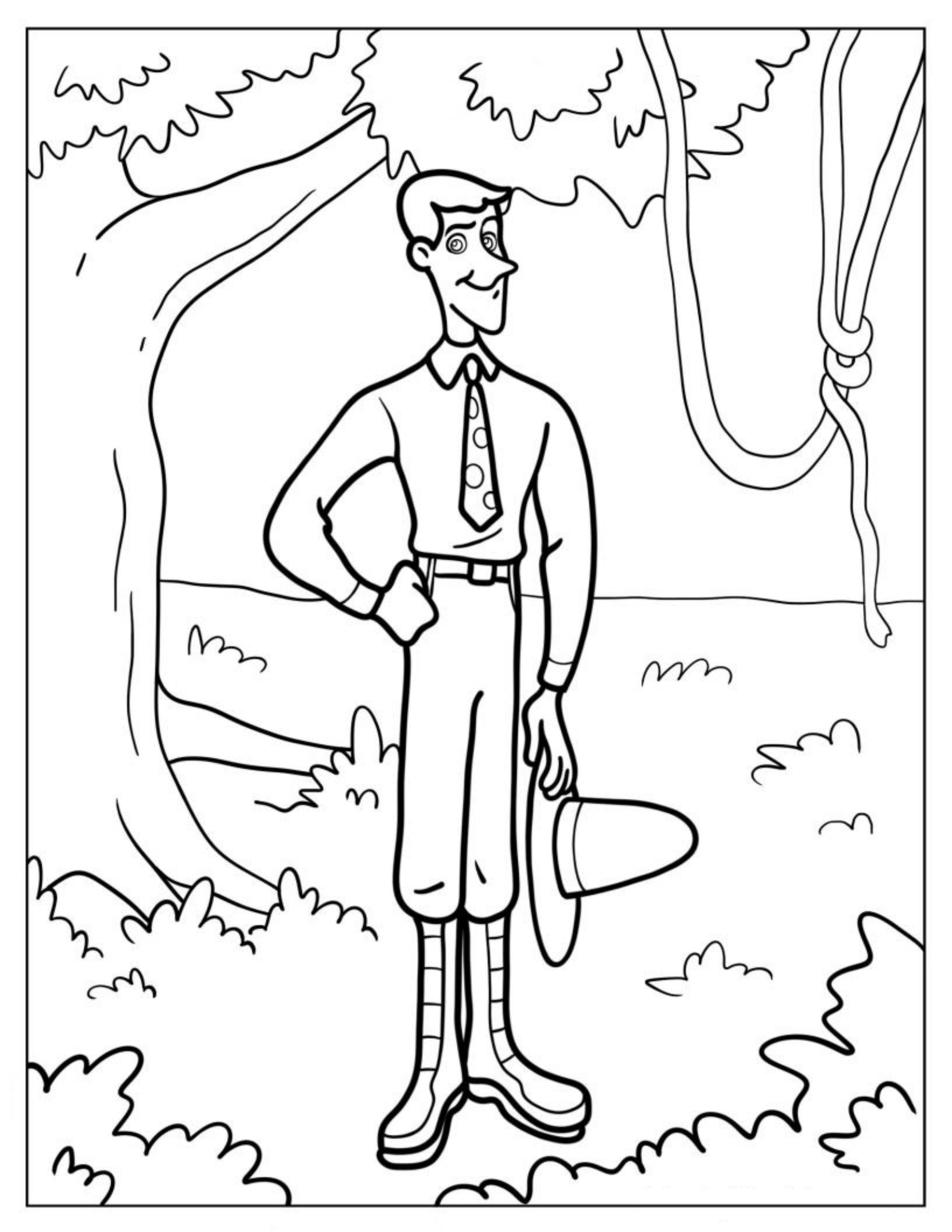 The Man In The Yellow Hat To Color