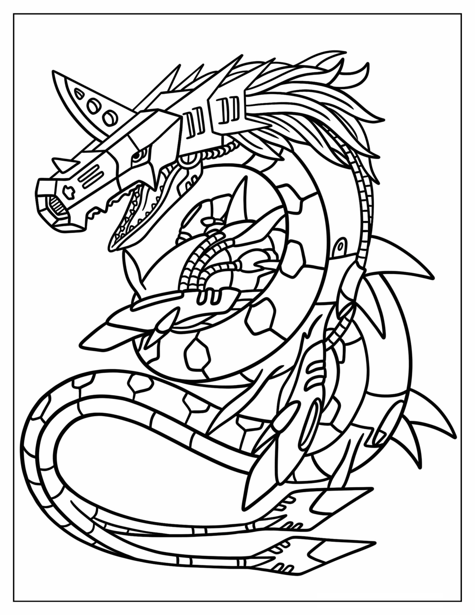 Digimon Metal Seadramon Coloring Page