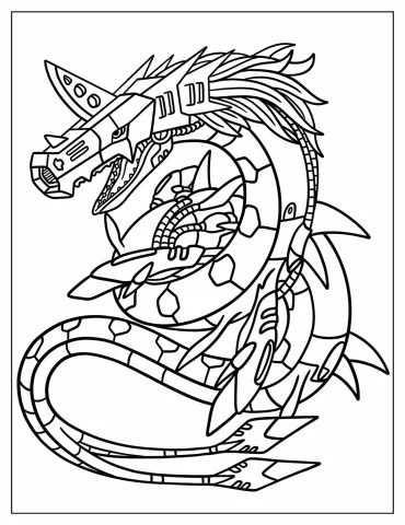 Digimon Metal Seadramon Coloring Page