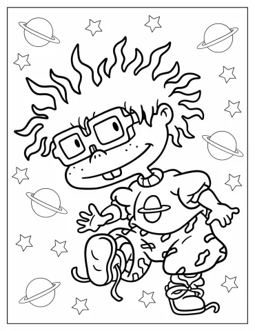 Kawaii Chuckie Finster Coloring Sheet