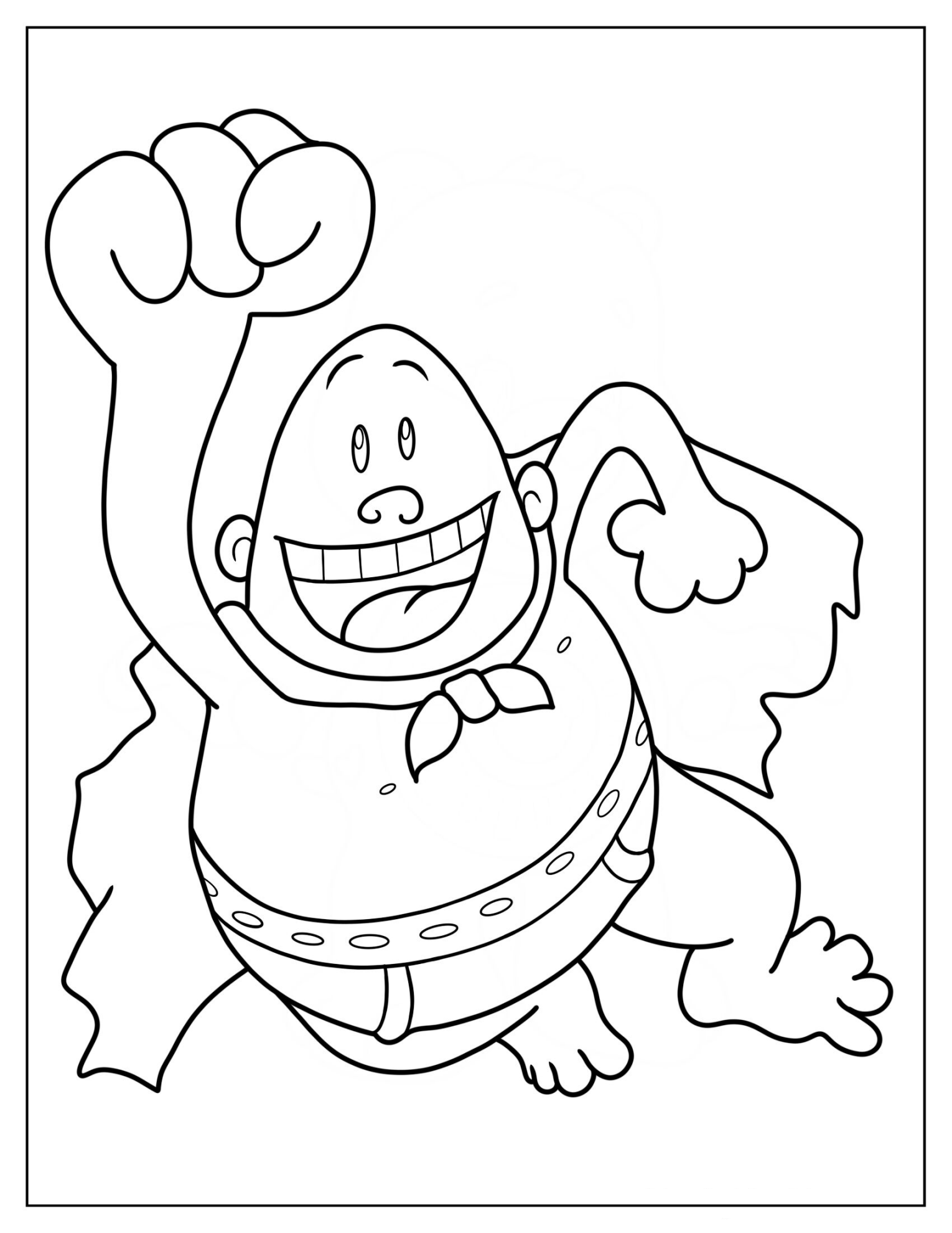 Cute Captain Underpants Coloring Page For Preschoolers