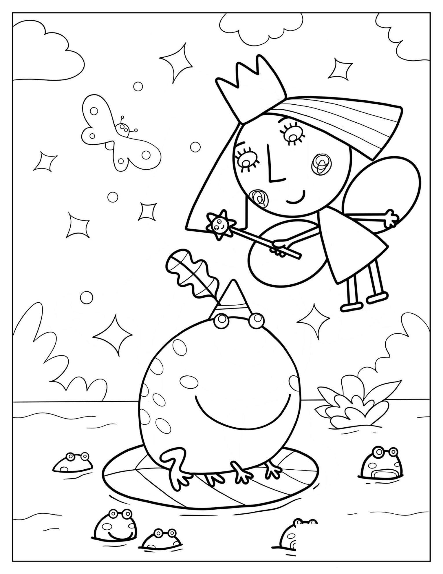 Holly Using Wand On Frog Prince