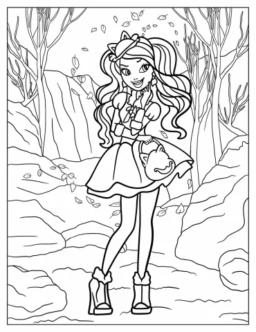Smiling Kitty Cheshire In Alice In Wonderland Coloring Page For Kids
