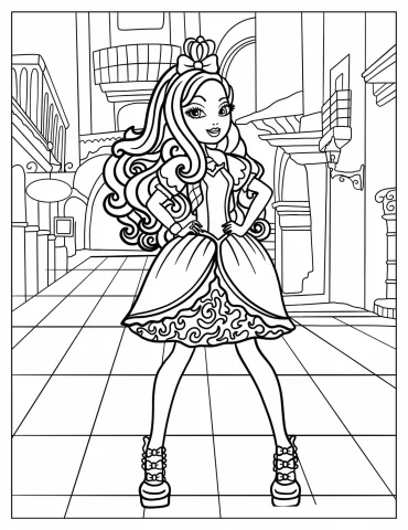 Easy Outline Of Apple White Ever After High Coloring Page