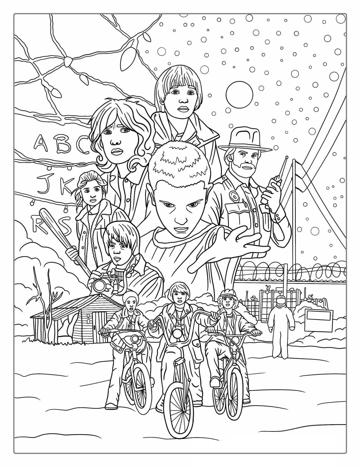 Season 1 Stranger Things Coloring Sheet