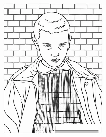 Coloring Sheet Of Eleven From Stranger Things