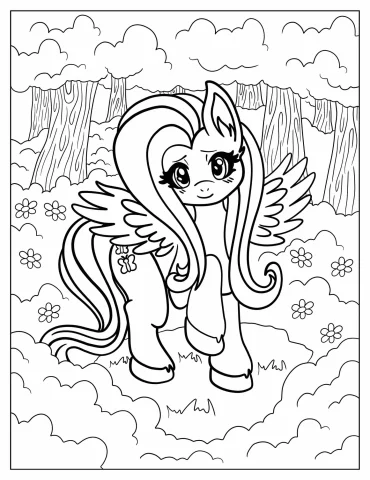 Fluttershy In The Middle Of A Forest