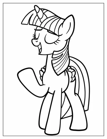 Simple Twilight Sparkle Speaking Outline Coloring Sheet