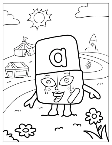 Fun Alphablock A Coloring Page For Kids