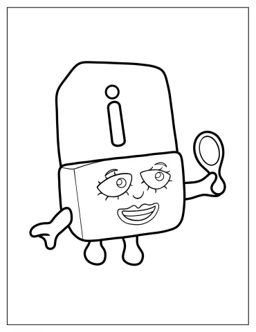 Alphablock I Outline Coloring Sheet For Kids