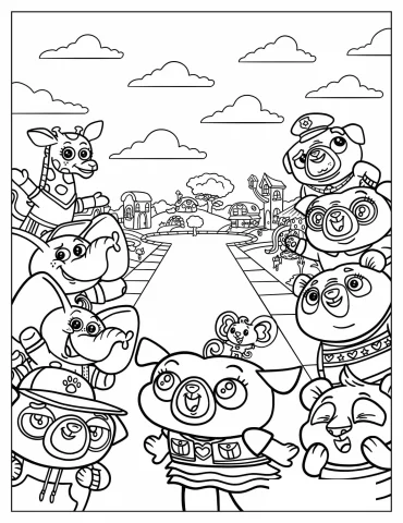 Chip And Potato With Friends Coloring Page
