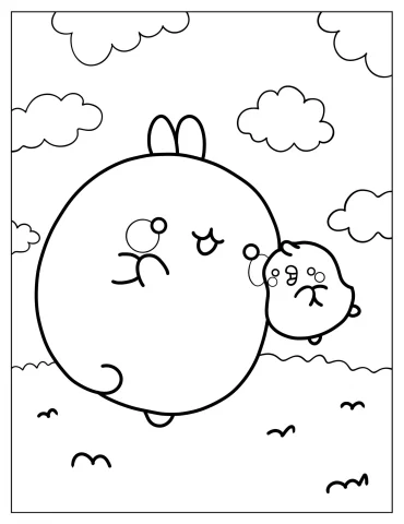 Molang And Piu Piu In The Clouds