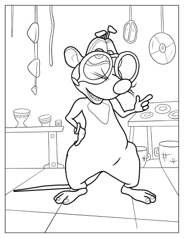 Cute Loola In The Kitchen Coloring Sheet
