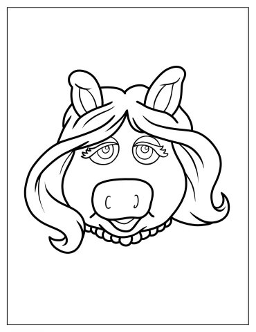 Miss Piggy Muppets Coloring Page For Kids