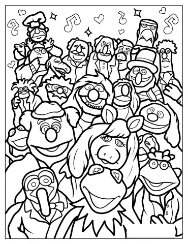 All Muppets Characters Coloring Page