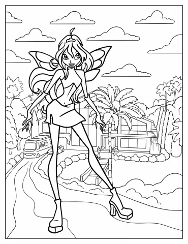 Winx Fairy Bloom Coloring Page For Kids