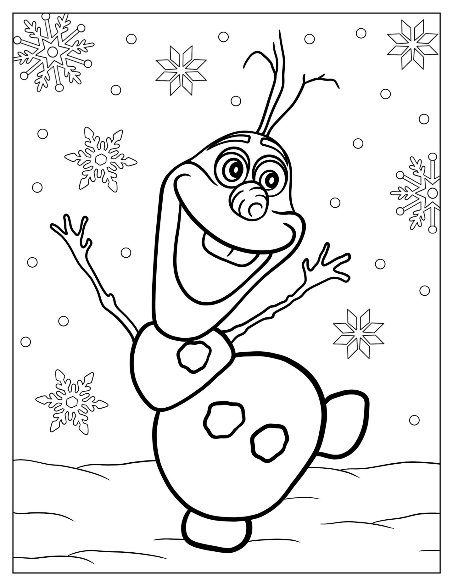 Olaf The Snowman To Color