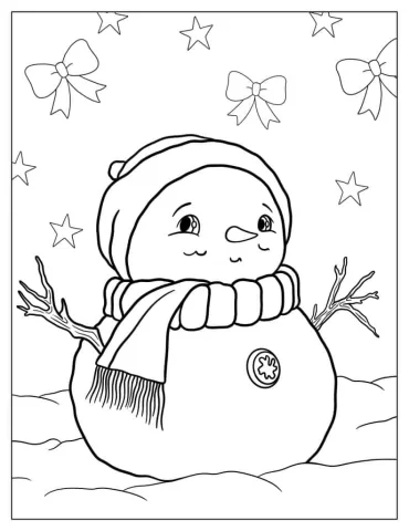 Cute Baby Snowman Coloring Page