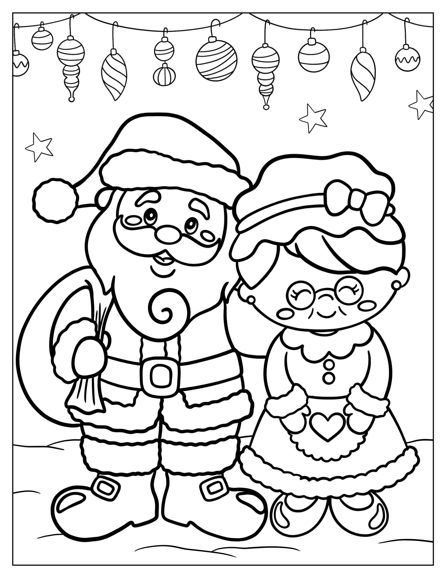 Mrs Claus And Mr Claus Coloring Sheet