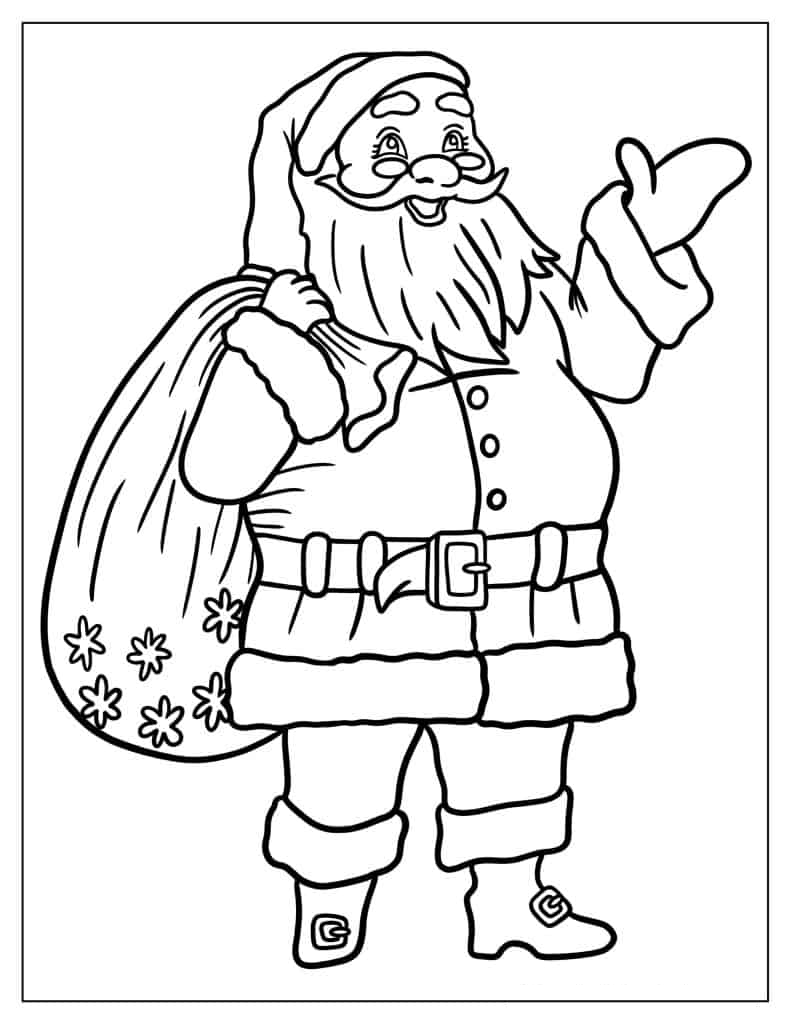 Santa Walking With His Sack Of Presents