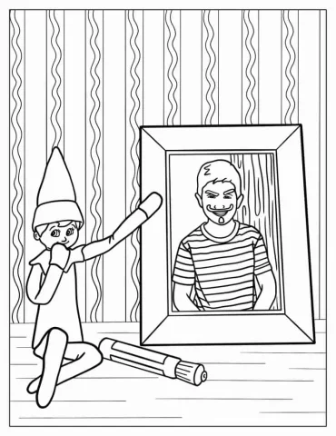 Mischievous Elf On The Shelf Pulling a Prank