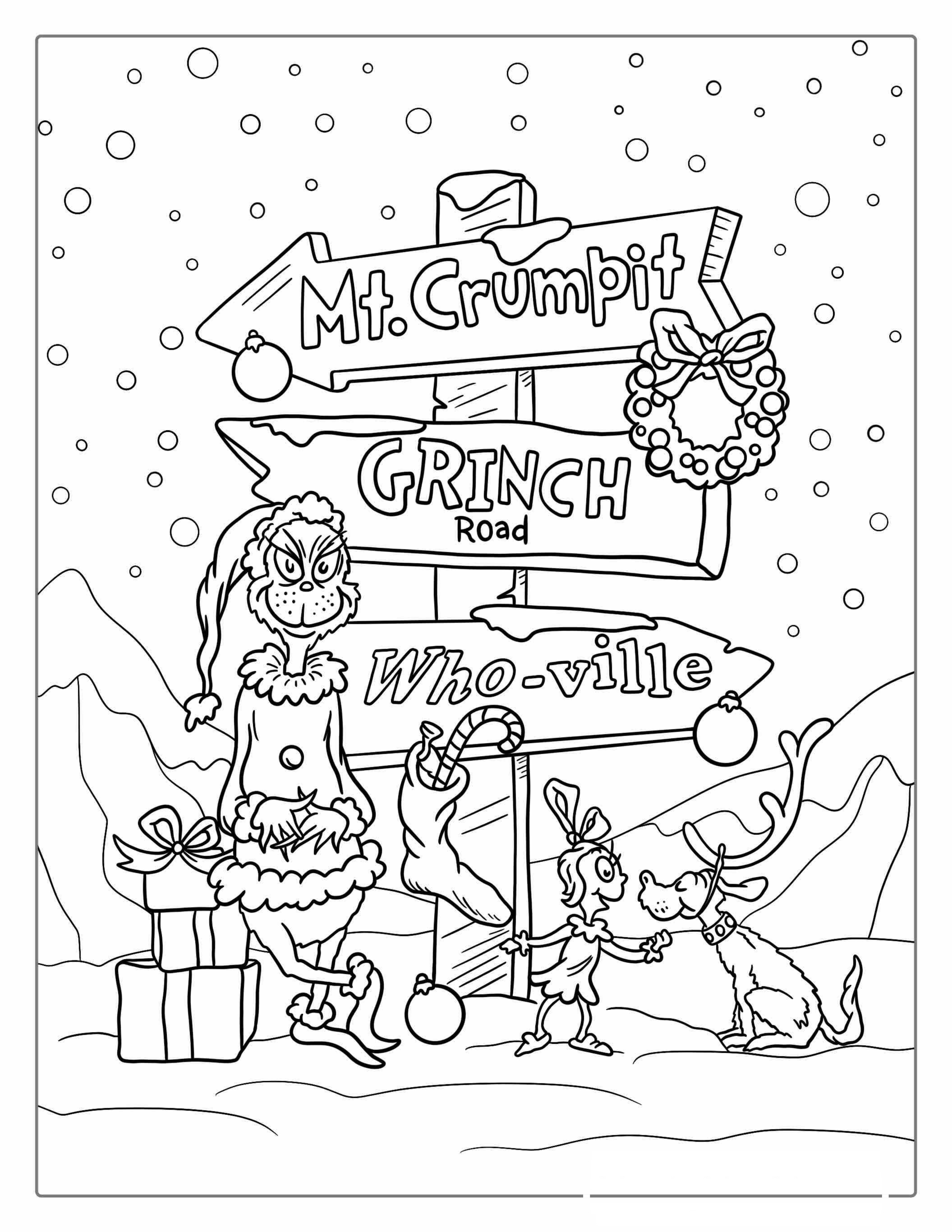 The Grinch In Whoville Coloring Page For Kids