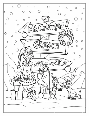 The Grinch In Whoville Coloring Page For Kids