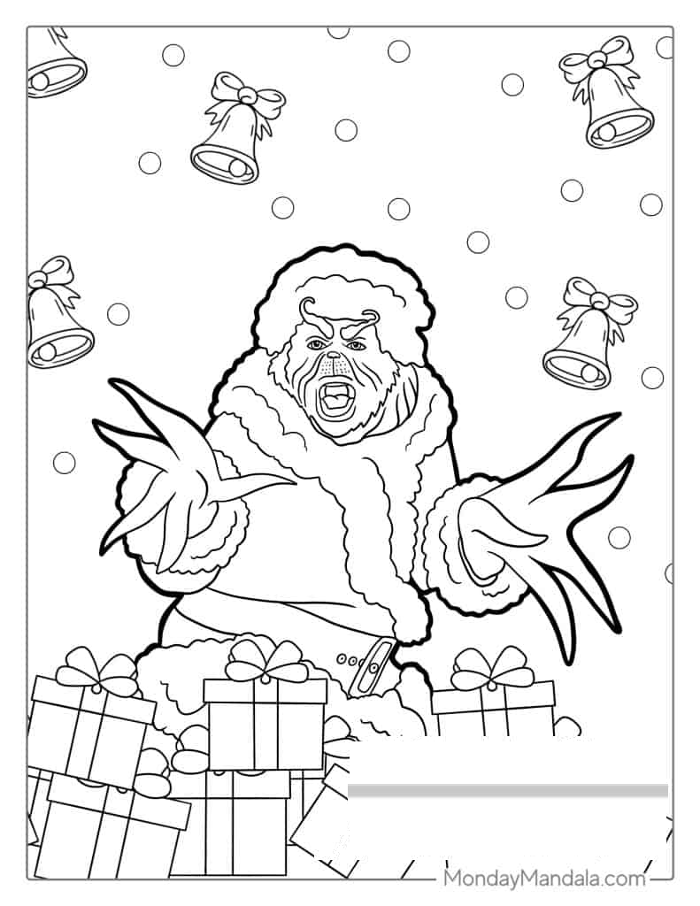 The Grinch Making a Funny Pose Coloring Picture