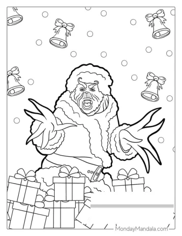 The Grinch Making a Funny Pose Coloring Picture