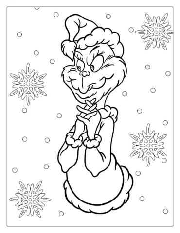 The Grinch Wearing Santa Hat Plotting Plan