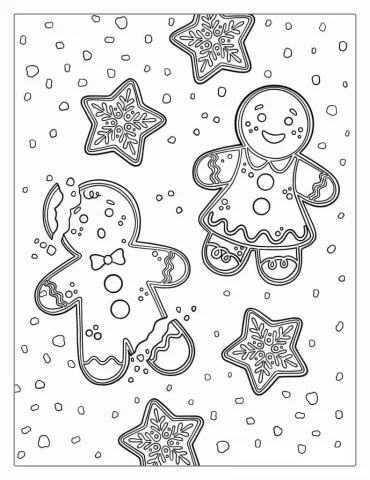Gingerbread Man Christmas Themed Coloring Sheet