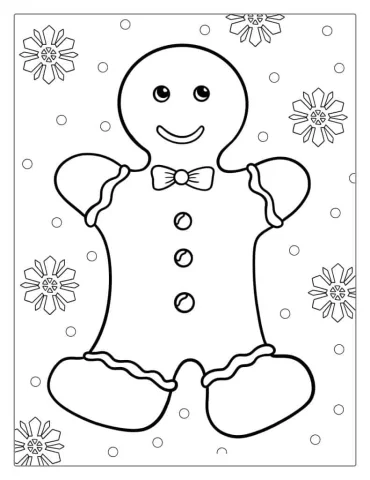 Easy Outline Of a Gingerbread Man To Color