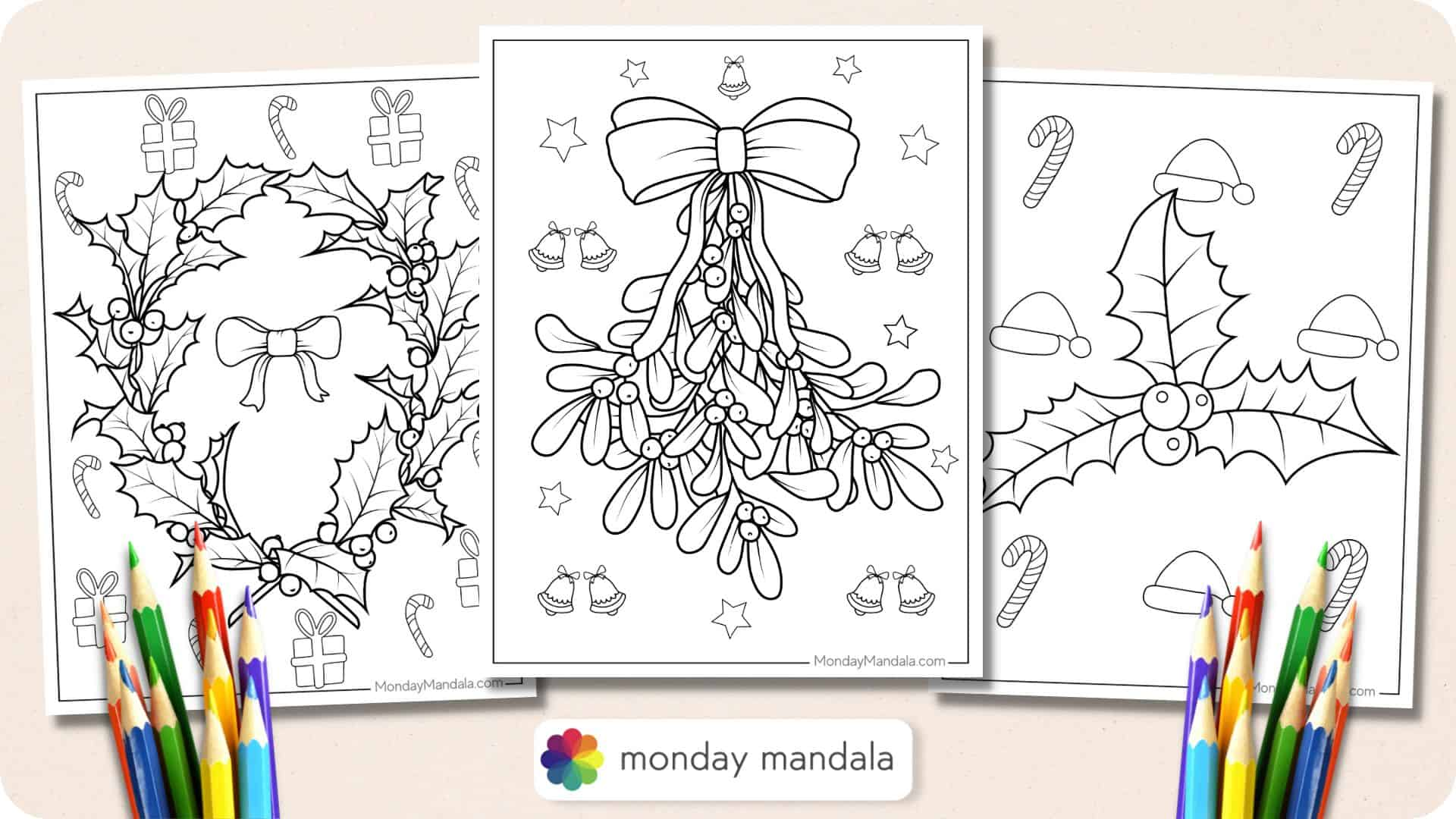 Mistletoe Coloring Pages Featurd Image
