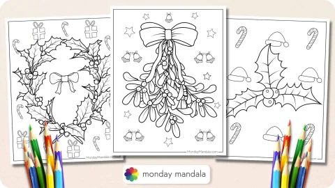 Mistletoe Coloring Pages Featurd Image