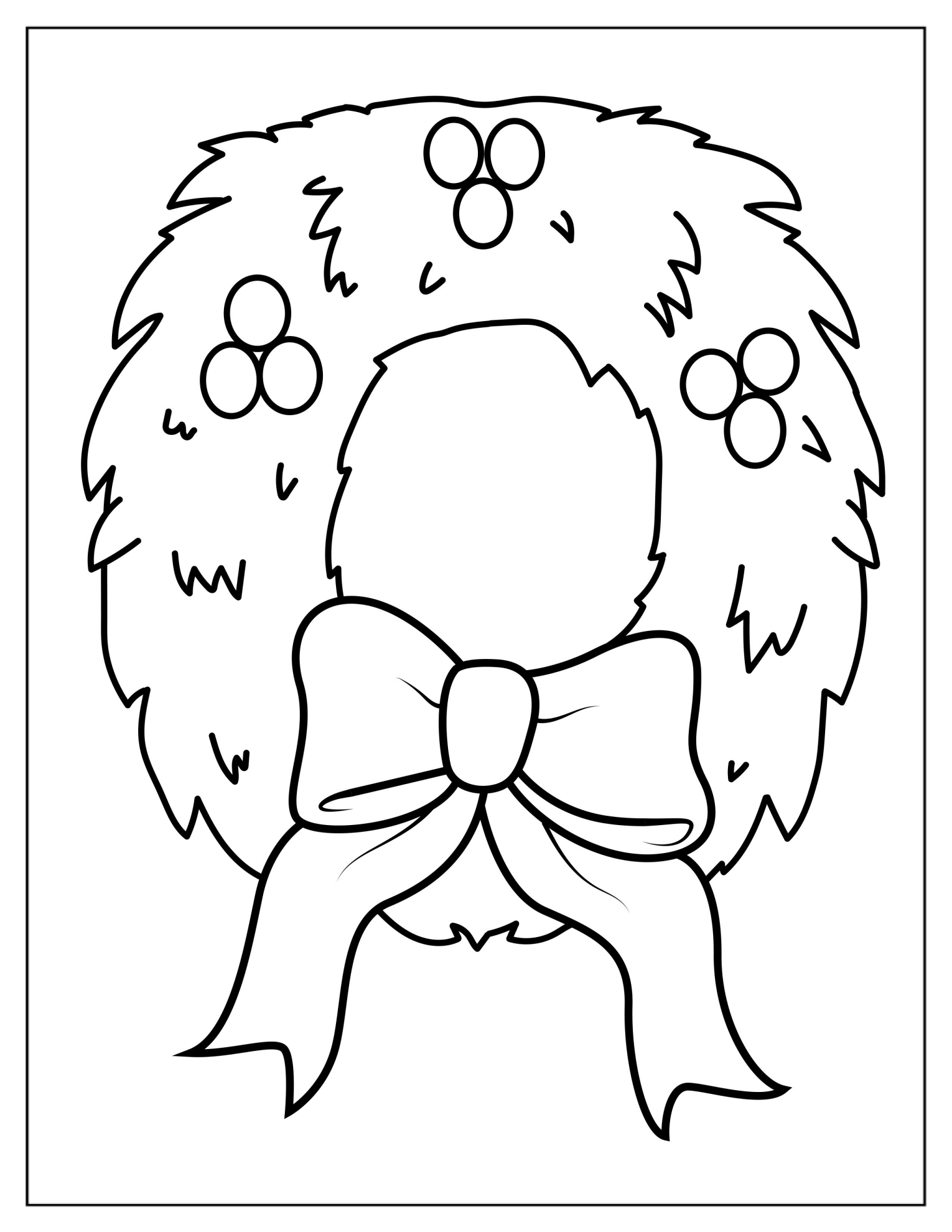 Kid Friendly Christmas Wreath To Color