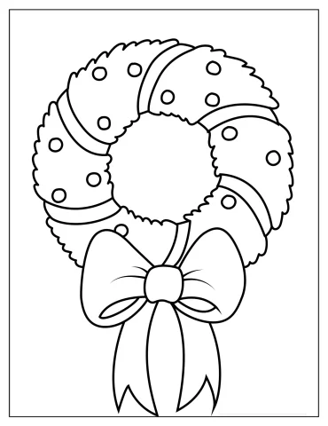 Easy Christmas Wreath To Color In For Toddlers