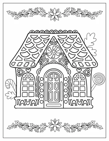 Gingerbread House With Waffle Roof And Mistletoes