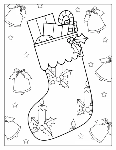 Christmas Stocking With Mistletoe 1