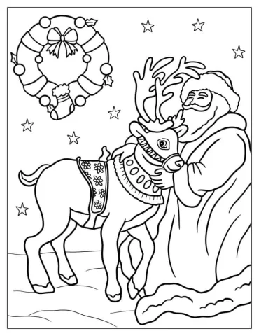Santa Comforting Dancer The Reindeer