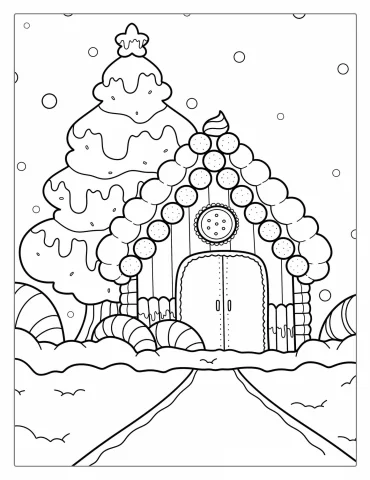 Christmas Tree With Gingerbread House