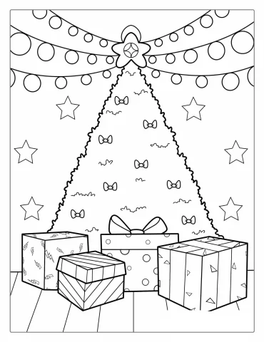 Large Christmas Tree With Lights And Decorations