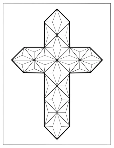 Geometric Cross Coloring Page