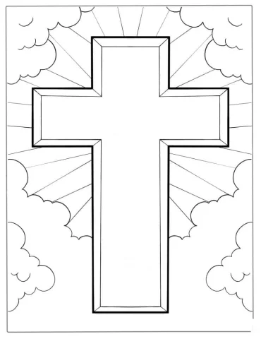 Easy Cross Coloring Sheet For Kids